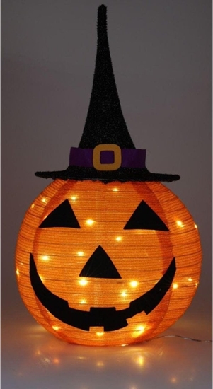 Picture of Christmas decoration DYNIA DEKORACYJNA Z KAPELUSZEM 68CM HALLOWEEN 30LED