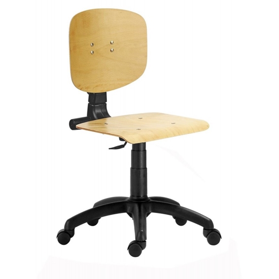 Picture of CI124K.3.1.5.1 Vienvietīgs krēsls ar 5-staru zvaigzni ar riteņiem, ar saplākšņa sēdvietu