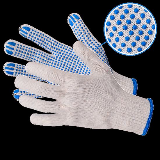 Изображение Cimdi adīti ar PVH punktējumu  (vienpus.) 10.izm