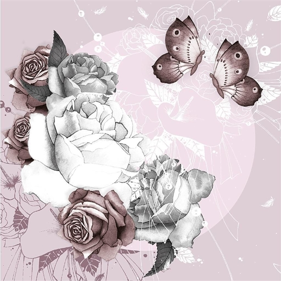 Picture of Clear Creation Karnet kwadrat CL0923 Kwiaty i motyle