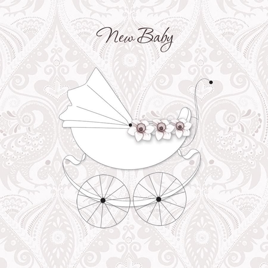 Picture of Clear Creation Karnet Swarovski kwadrat CL0108 Narodziny wózek