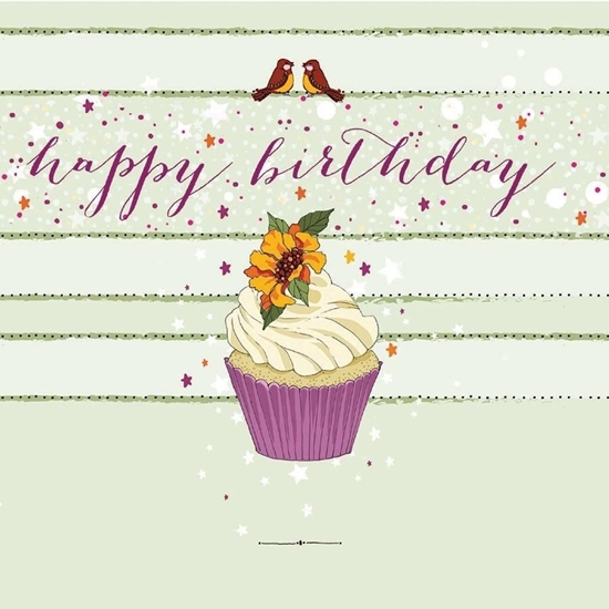 Picture of Clear Creation Karnet Swarovski kwadrat CL0204 Urodziny muffinka