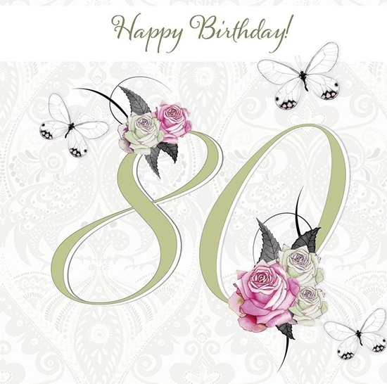 Picture of Clear Creation Karnet Swarovski kwadrat CL1680 Urodziny 80