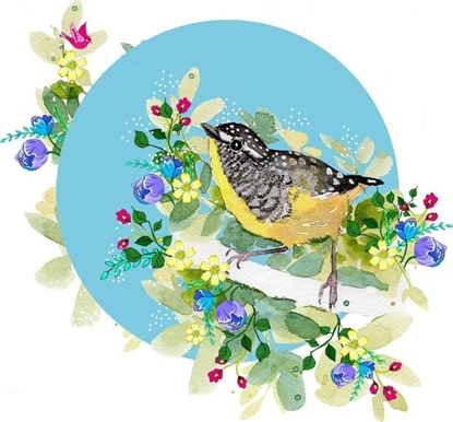 Attēls no Clear Creation Karnet Swarovski kwadrat CL2007 ólty ptaszek