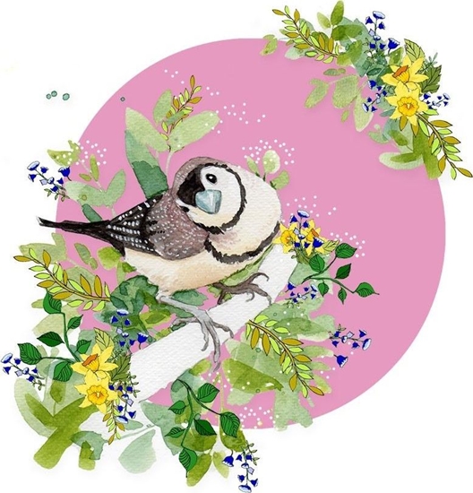 Picture of Clear Creation Karnet Swarovski kwadrat CL2010 Ptaszek