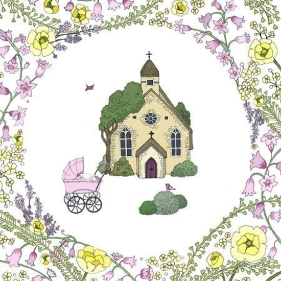 Picture of Clear Creation Karnet Swarovski kwadrat CL2406 Narodziny dziewcz.