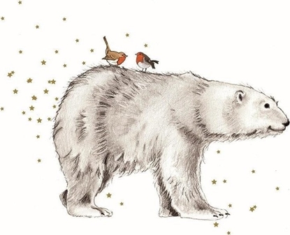 Picture of Clear Creations Karnet zocony kwadrat CL3904_BL Niedwied i ptak