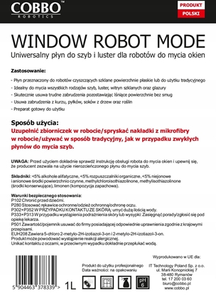 Attēls no COBBO PYN DO ROBOTÓW DO MYCIA OKIEN 1000ML WINDOW