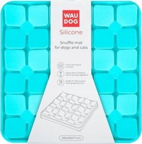 Picture of Collar WAU DOG MATA SPOWALNIAJCA SILIKONOWA     20,5x20,5x1,7cm NIEBIESKA