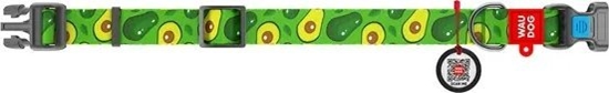 Picture of Collar WAU DOG OBROA NYLON Z ADRESÓWK QR       15mm/25-35cm AWOKADO