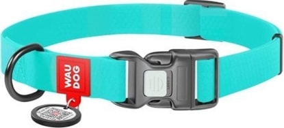 Picture of Collar wiecca obroa z wodoodpornego materiau z kodem QR dla psa Waudog rozmiar S turkusowa
