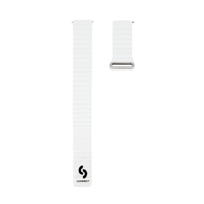 Picture of Connect 20mm Flat head Leather - Silicone Loop Magnetic Watch Strap (130mm M/L) White