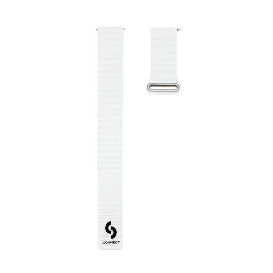 Picture of Connect 20mm Flat head Leather - Silicone Loop Magnetic Watch Strap (130mm M/L) White