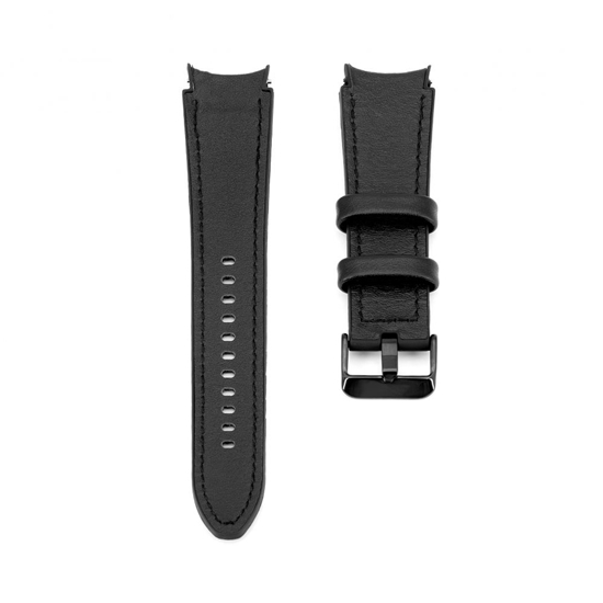 Picture of Connect 20mm Silicone Patch Leather Watch Strap (130mm M/L) Black