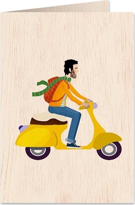 Attēls no Cozywood Karnet drewniany C6 + koperta Mczyzna skuter