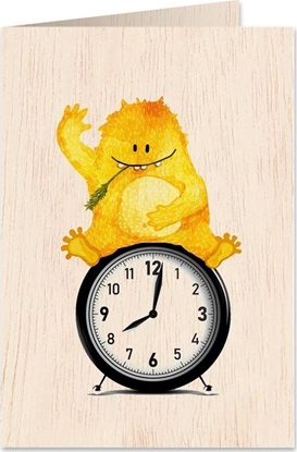 Attēls no Cozywood Karnet drewniany C6 + koperta Misiek na zegarze