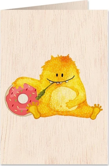 Picture of Cozywood Karnet drewniany C6 + koperta Misiek z pczkiem