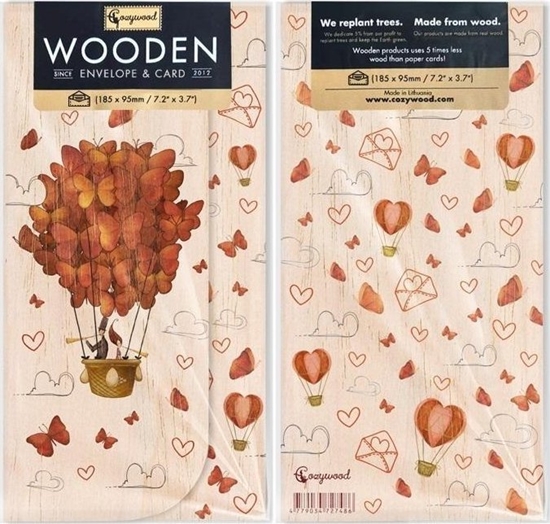 Picture of Cozywood Koperta upominkowa drewniana lub balon motyle