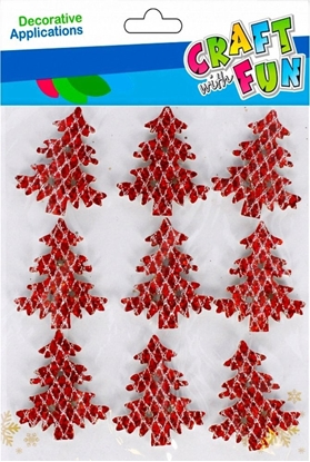 Attēls no Craft with Fun OZDOBA DEK EVA CHOINKA SPRZYL BROKAT 9SZT 12/144