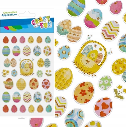 Изображение Craft with Fun OZDOBA DEK NAKLEJKI PISANKI METALC 33SZT 12/288