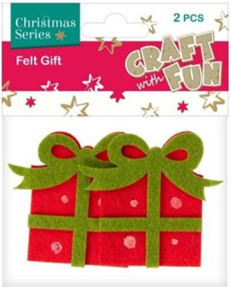 Изображение Craft with Fun Ozdoba dekoracyjna filc prezent, 2 elementy (383944)