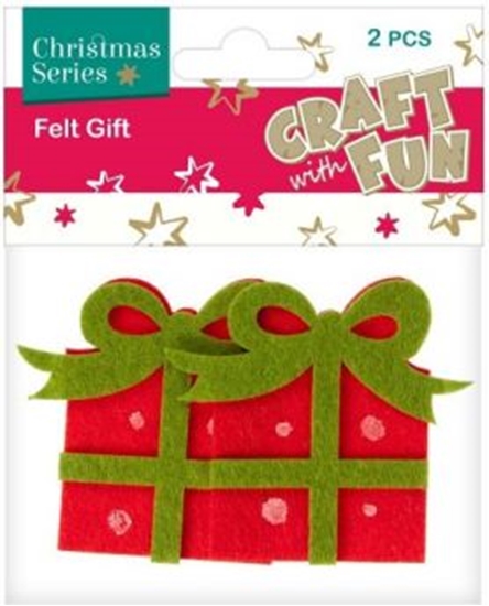 Изображение Craft with Fun Ozdoba dekoracyjna filc prezent, 2 elementy (383944)