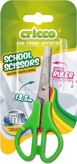 Picture of Cricco Noyczki szkolne z linijk 13,5cm CRICCO