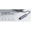 Picture of Cudy UH605 USB-C 5-in-1 Hub Gigabit LAN 3x USB-A 3.0 Power Input Aluminum Grey