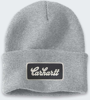 Attēls no Czapka Carhartt Script Patch Beanie HEATHER GREY
