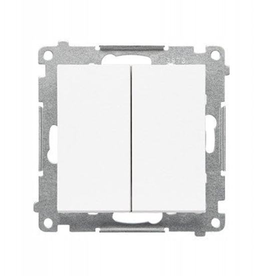Picture of cznik schodowy Kontakt-Simon 55 TW6/2.01/X/111 podwójny bez piktogramu modu 10 AX, 250V~, szybkozcza biay mat