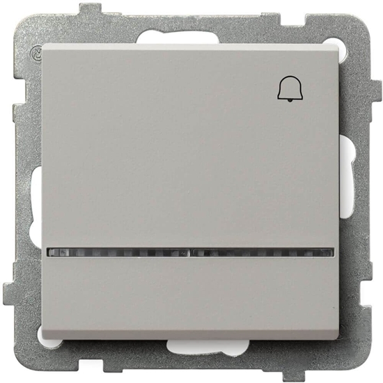 Изображение cznik zwierny "dzwonek" Ospel Sonata z podwietleniem niebieskim 250V 10AX IP20 kaszmir