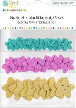 Изображение Dalprint Naklejki z pianki brokat DPCRAFT Gwiazdki 45szt.