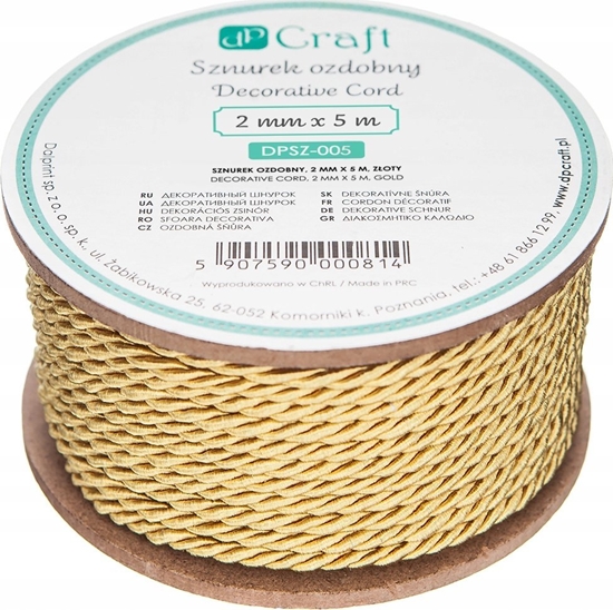 Изображение Dalprint SZNUREK OZDOBNY, 2MM X 5M, ZOTY