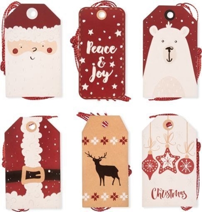 Picture of Dalprint ZAWIESZKI DO PREZENTÓW ZE SZNURKIEM, SANTA, 24 SZT.