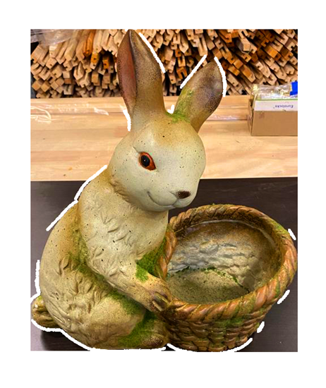 Picture of Dārza dekors sēdošs Zaķis ar grozu 50cm