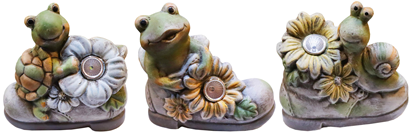 Picture of Dārza dekors Zābaks ar dzīvnieciņu, ar solāro gais