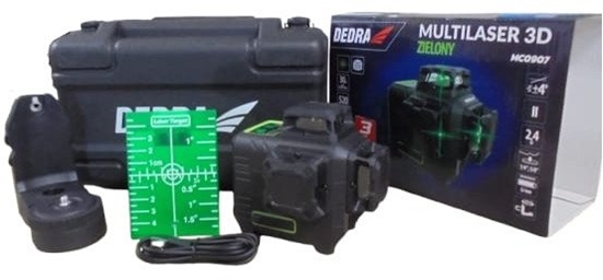 Изображение DEDRA MULTILASER 3D, ZIELONY, DIODY SHARP 3x360