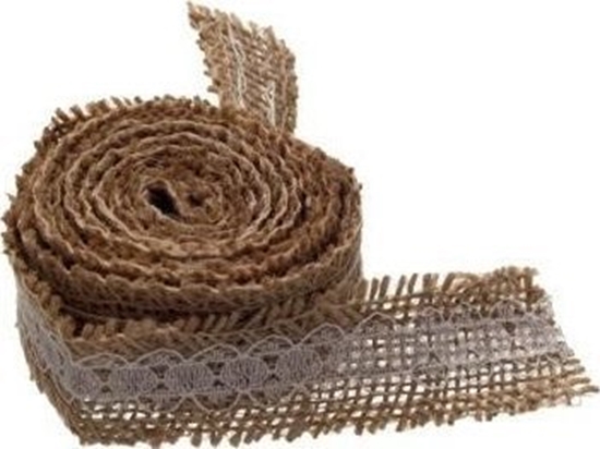 Picture of Dekoracja witeczna BREWIS Wstka jutowa z koronk 2m