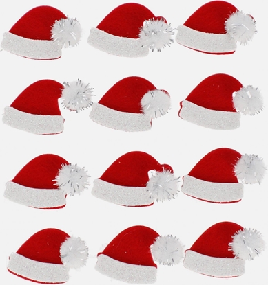 Attēls no Dekoracja witeczna Craft with Fun OZDOBA BN FILC CZAPECZKI SPRZYL 12SZT CF 12/144