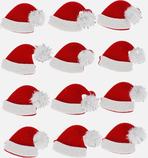 Picture of Dekoracja witeczna Craft with Fun OZDOBA BN FILC CZAPECZKI SPRZYL 12SZT CF 12/144