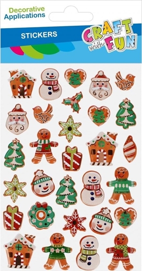 Изображение Dekoracja witeczna Craft with Fun OZDOBA BN NAKLEJKI PUFFY SWIE MIX 30SZT CF12/144