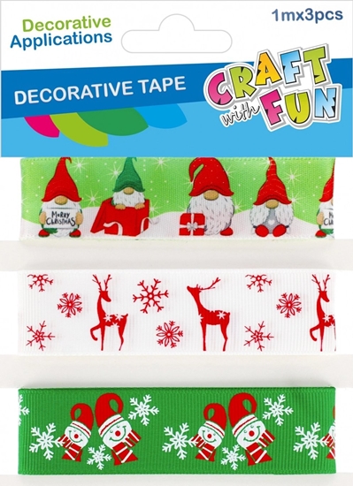 Изображение Dekoracja witeczna Craft with Fun OZDOBA BN TASMA MIX 1M/3SZT CF PBH 12/144