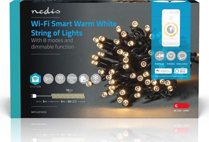 Picture of Dekoracja witeczna Nedis Nedis WIFILX01W50 owietlenie dekoracyjne Lekki acuch do dekoracji Biay 50 lamp(y) LED 1,81 W G