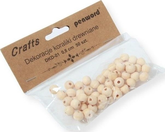Picture of Dekoracje koraliki drewniane 8mm 50szt