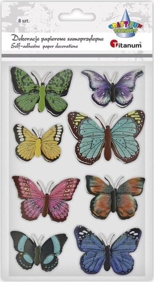 Picture of Dekoracje samoprzylepne papierowe 3D motyle 8szt