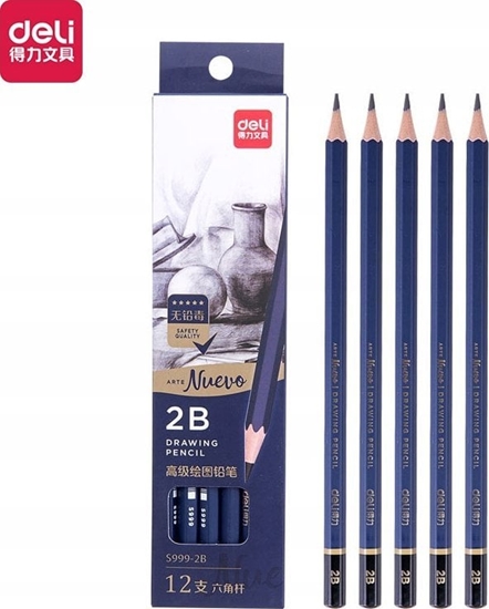 Picture of Deli Oówki do szkicowania 2B Nuevo 12szt DELI