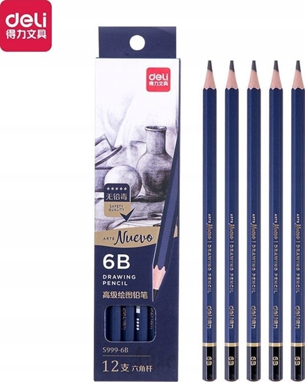 Picture of Deli Oówki do szkicowania 6B Nuevo 12szt DELI
