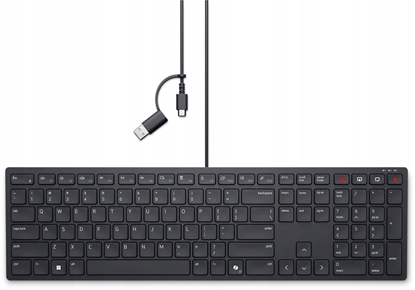 Изображение Dell Tastatur lautlos/beleuchtet USB-A/USB-C QWERTZ Schwarz