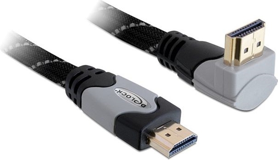 Picture of Delock Cable High Speed HDMI with Ethernet – HDMI A male > HDMI A male angled 4K 2 m