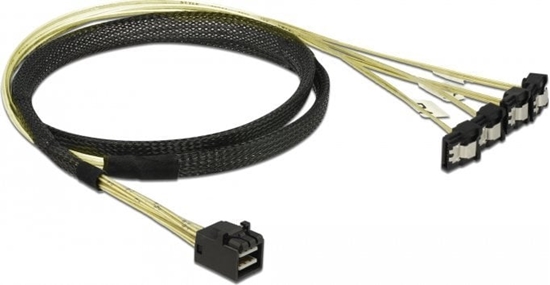 Picture of Delock Cable Mini SAS HD SFF-8643 > 4 x SATA 7 Pin angled 1 m
